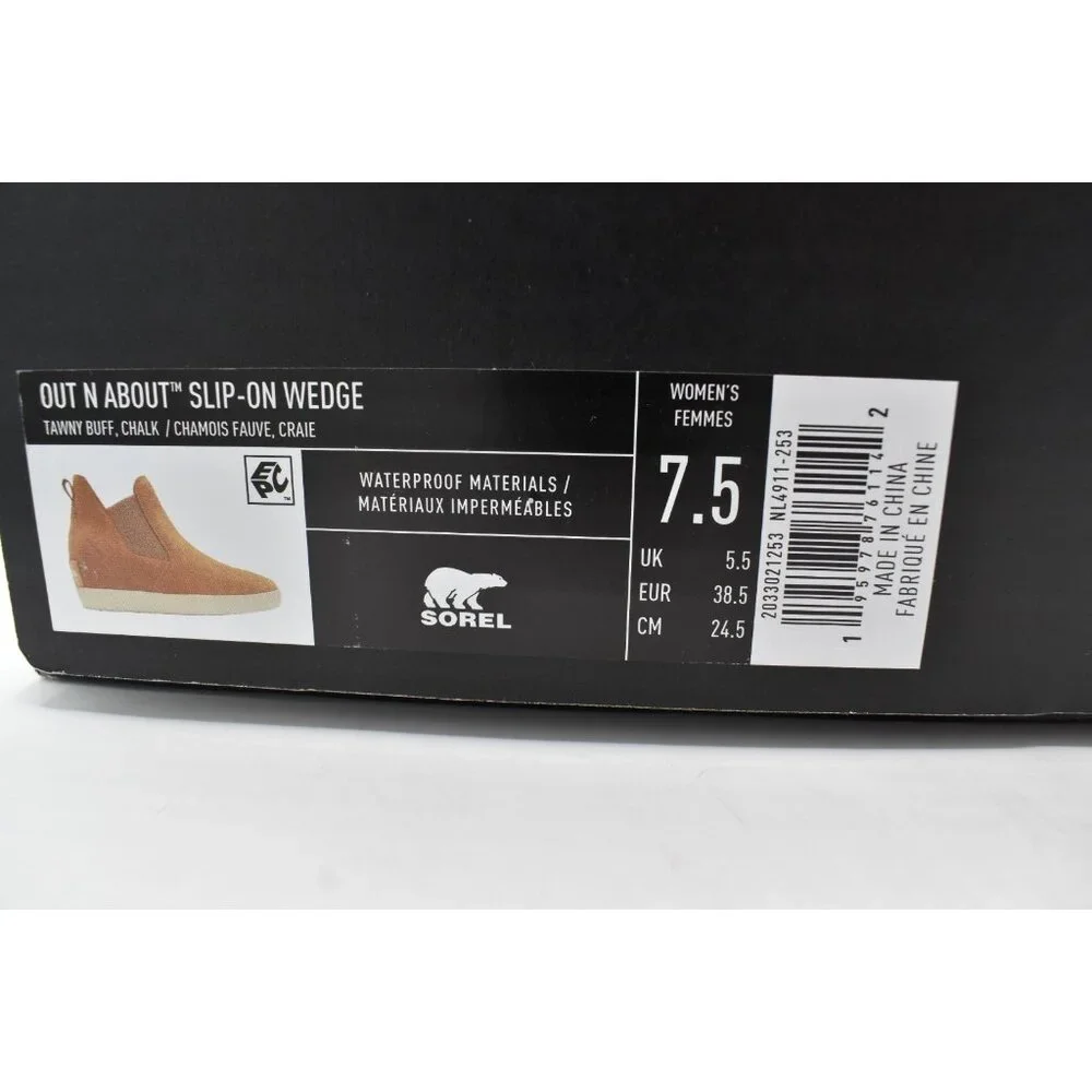 Sorel Women Size 7.5 Out N About Tawny Buff Slip On Wedge II Booties Boots Shoes - Picture 15 of 15